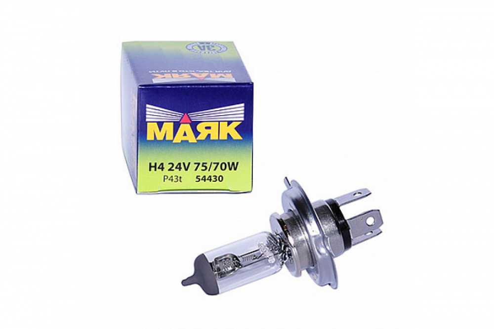 Лампа МАЯК H4 24V 75/70W P43t (54430)