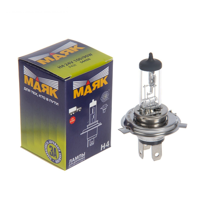 Лампа МАЯК H4 12V/100/90W P43t (52450)