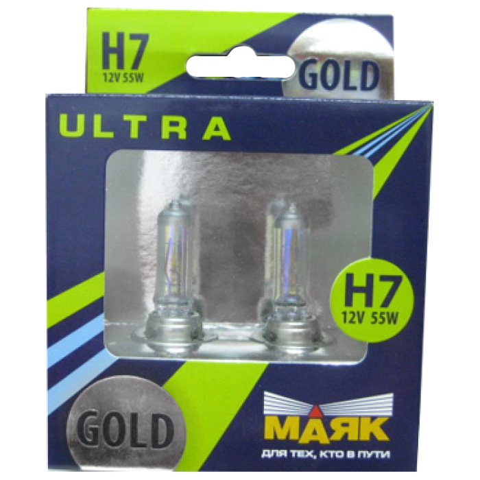 Лампа МАЯК-Ультра H7 12V/55W Px26 d Gold+60%new