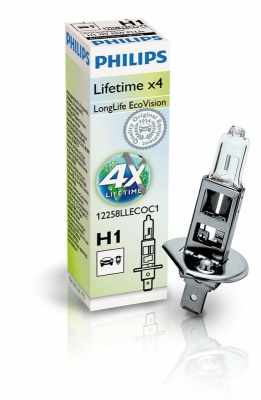 Лампа 12258LLECO H1 (55) P14.5s Long Life Eco Vision 12V /1/10  PHILIPS