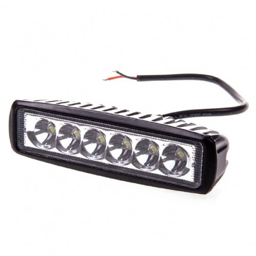 Фара противотуманная W106S-DR прямоугольная "OFF-Road" 6 диод, 18W, 12/24V, алюм. корпус