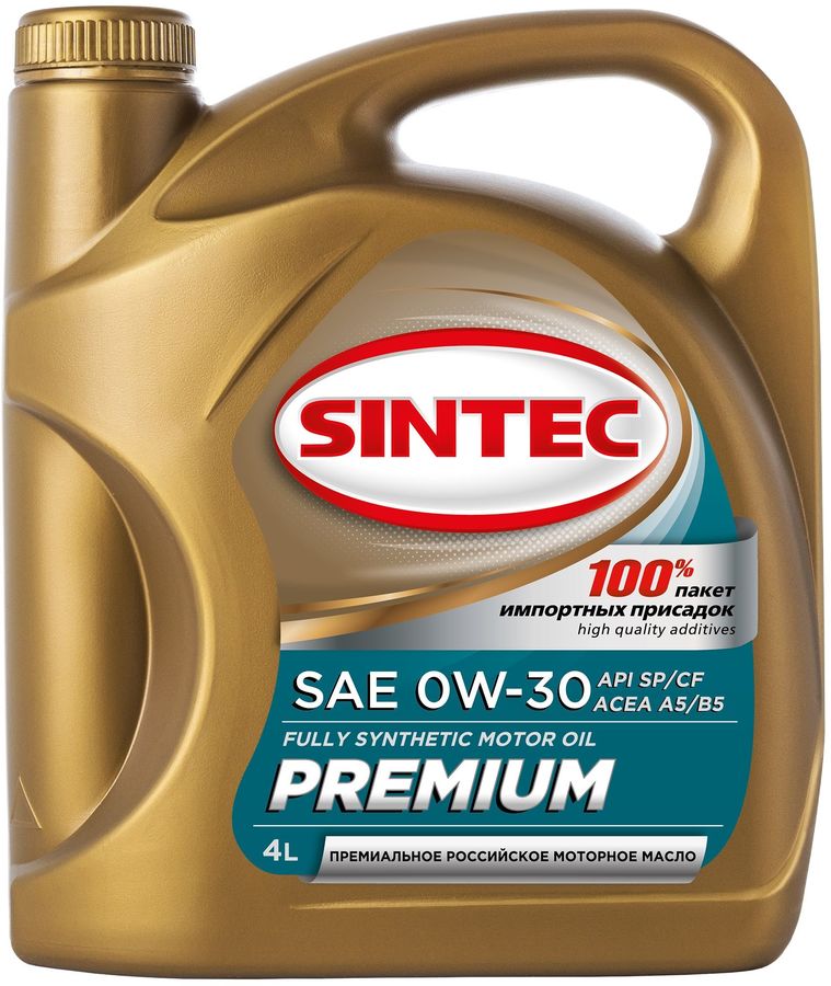 Sintec Премиум 9000 0W30 4л API SP/CF, ACEA A5/B5